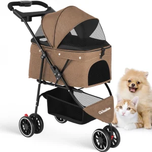 Pet Stroller For Small Puppy Dogs & Cats Travel