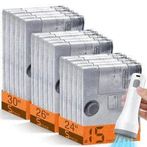 Vacuum Compression Storage Bags Set with USB Rechargeable  Pump