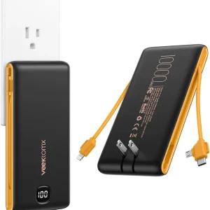 Portable Charger with Built in Cables 10000mAh, Power Bank